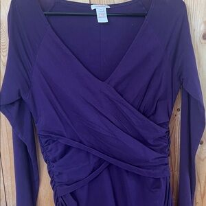 Sundance Rich Purple Cotton Blend Midi Dress